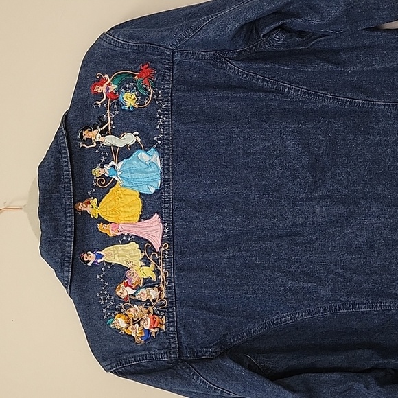 Disney Princesses Bradford Exchange Two-Sided Embroidered Denim Shirt Medium - Picture 9 of 16